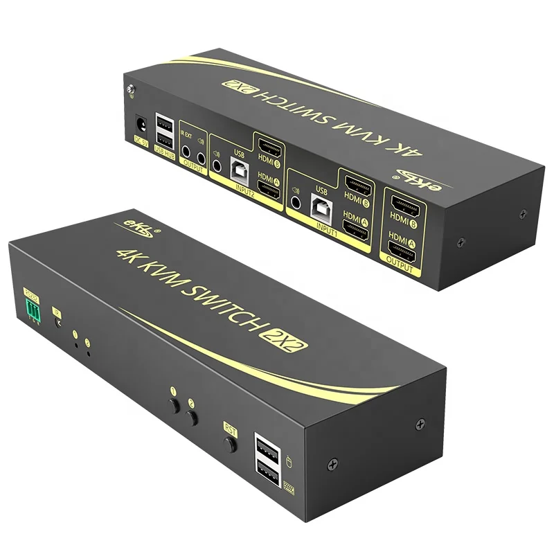  2 в Выход HDMI KVM переключатель 4K 60 Гц Поддержка 0 HDCP с двумя