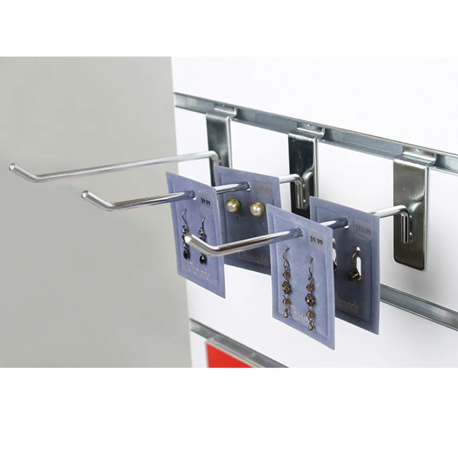 Supermarket  slatwall display hooks pegboard stainless hanging bar hooks