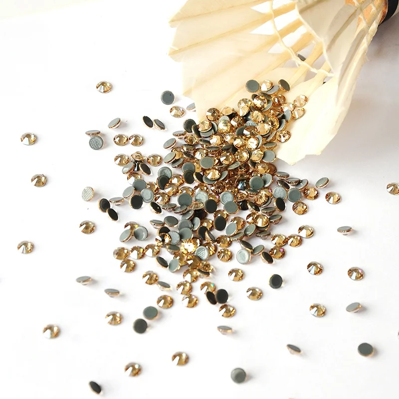 Китайская мода, стразы горячей фиксации разных размеров и цветов, стразы с плоской задней стороной, стекло для одежды