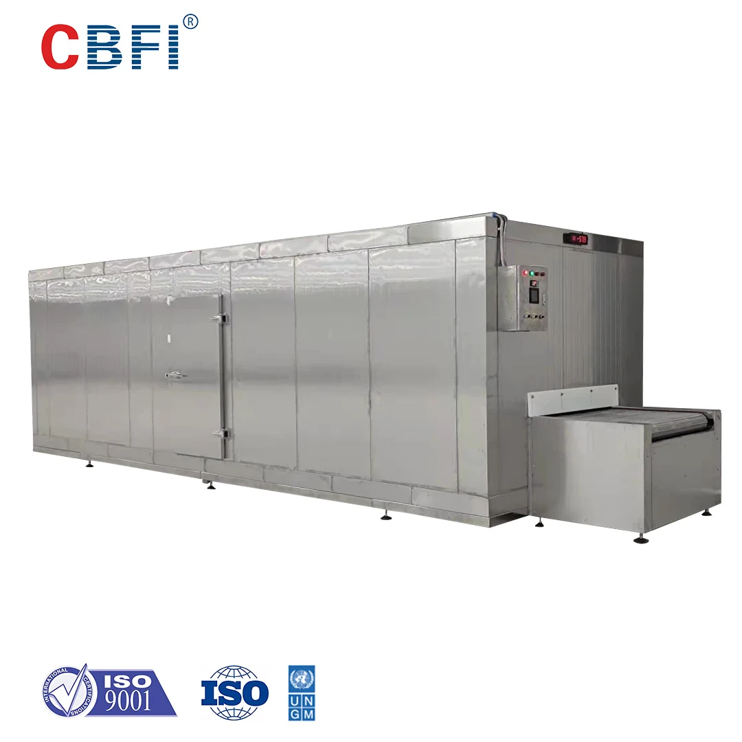 Туннельная морозильная камера с сетчатым ремнем IQF 500 кг/ч, туннельная быстродействующая морозильная камера, контактная морозильная камера для рыбного промысла