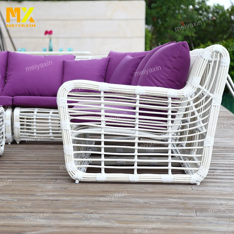 Competitive price sun protection rattan wicker sea patio furniture set