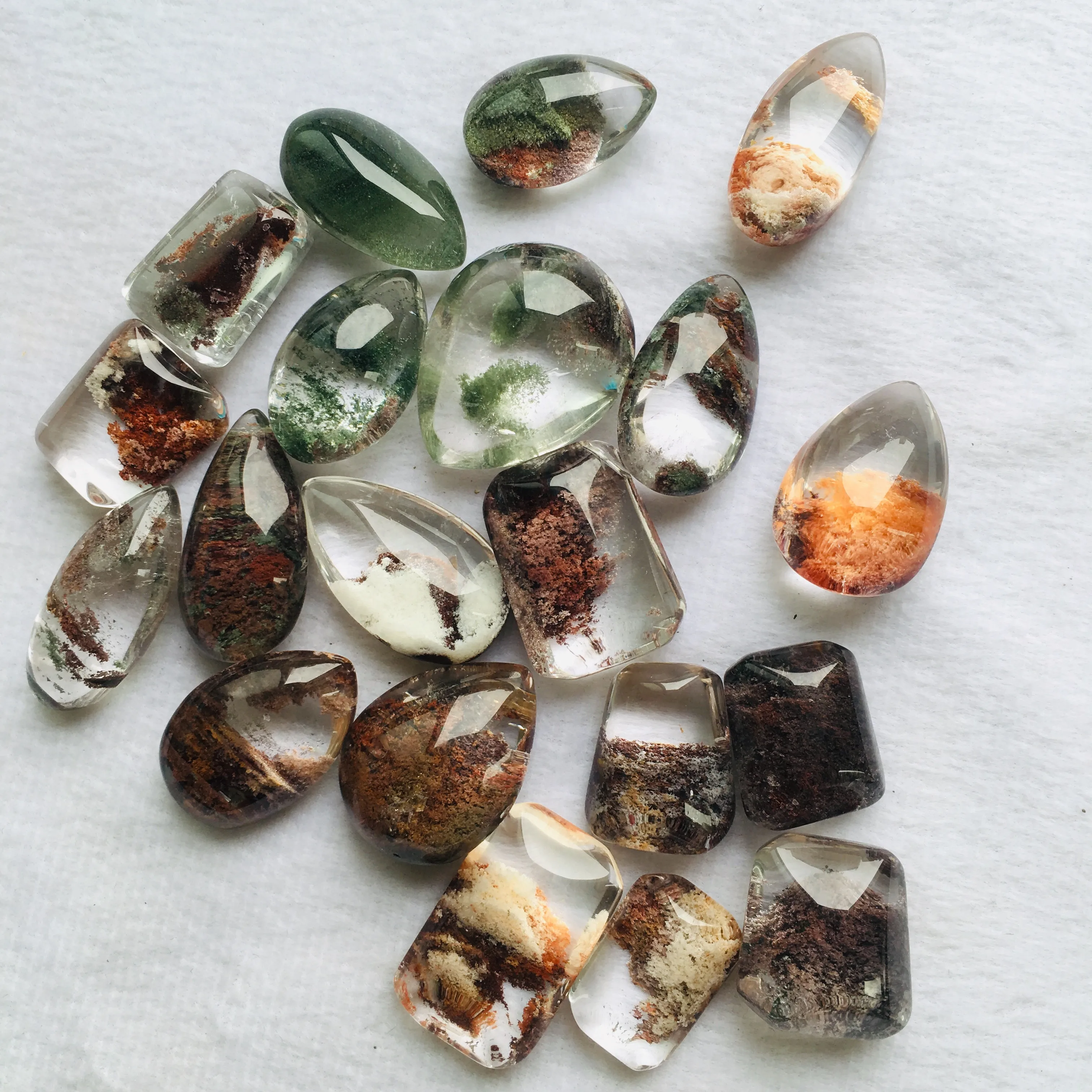 Different Shapes Green Phantom Quartz Crystal Pendants Green Ghost Drop Pendant For DIY