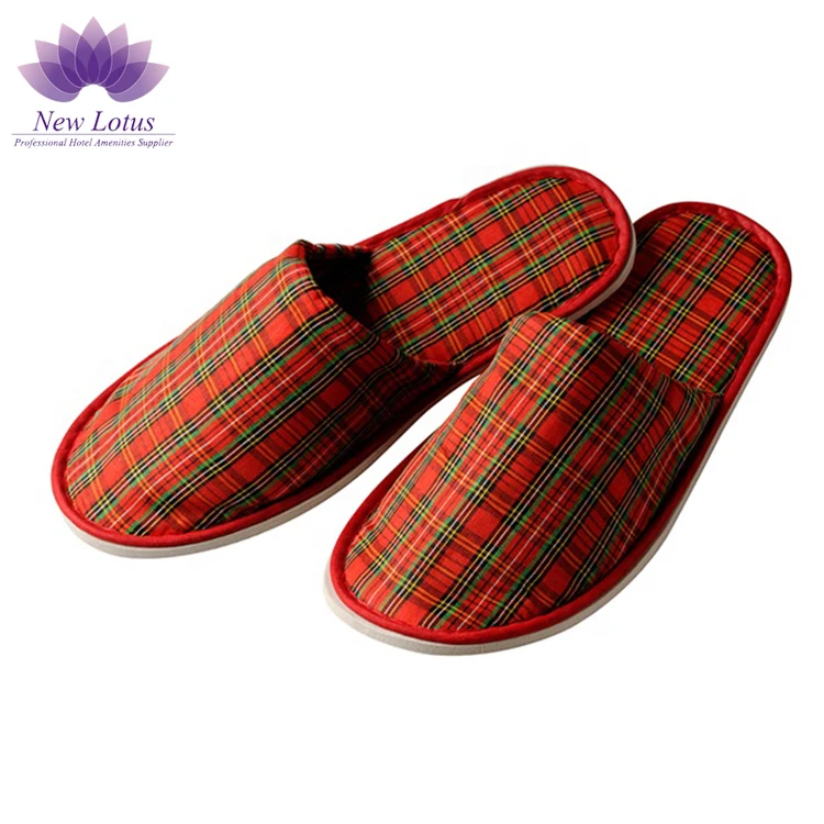 Custom Logo Luxury Coral Velour Brown Disposable Hotel Slipper Wholesale