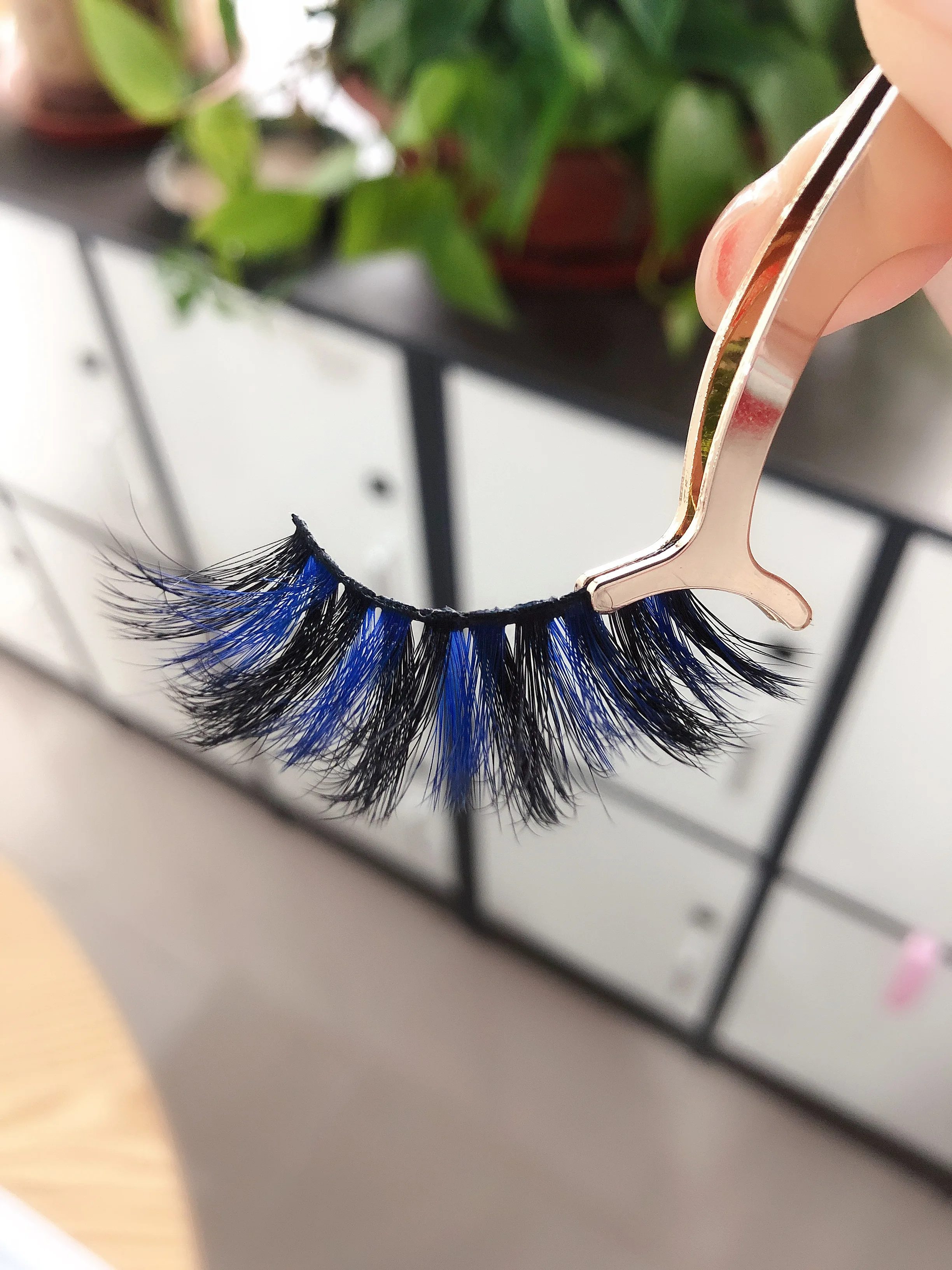2022 New Styles Factory Faux Mink Strip lashes Wholesale Luxury Fluffy Black Cotton Band False Mink Color Eyelashes
