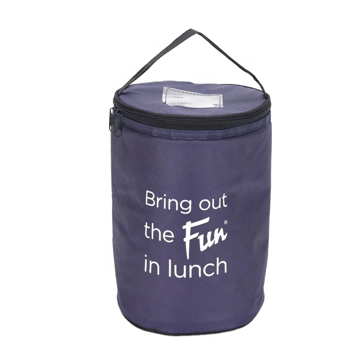 Reusable Refrigerated Cooler Bags 12 Can Cooler Bag Supermarket Round Beer Can Cooler Bag with Ice Pack Insulated Food