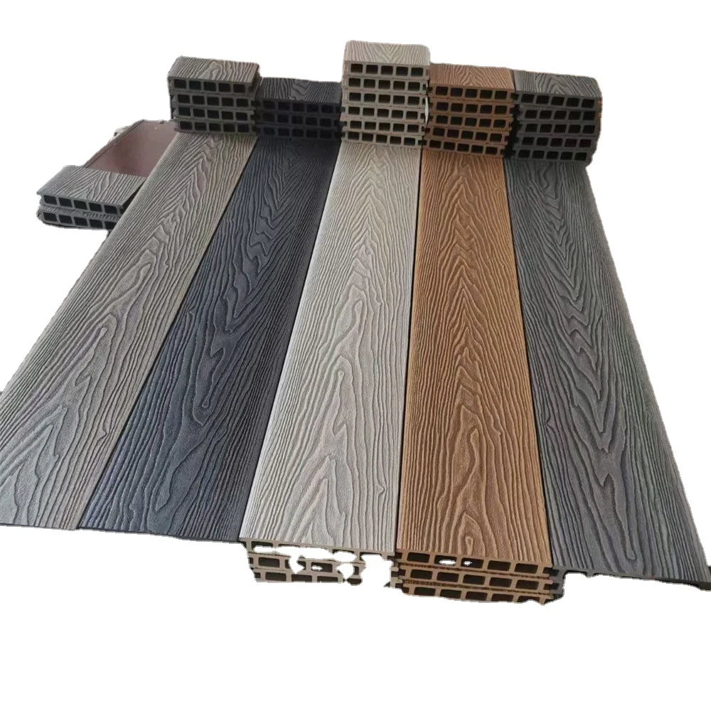 CE Anti-slip Waterproof PE Capped Wpc Wood Grain Deck Floor Wpc Terrassendielen for Exterior Flooring Use