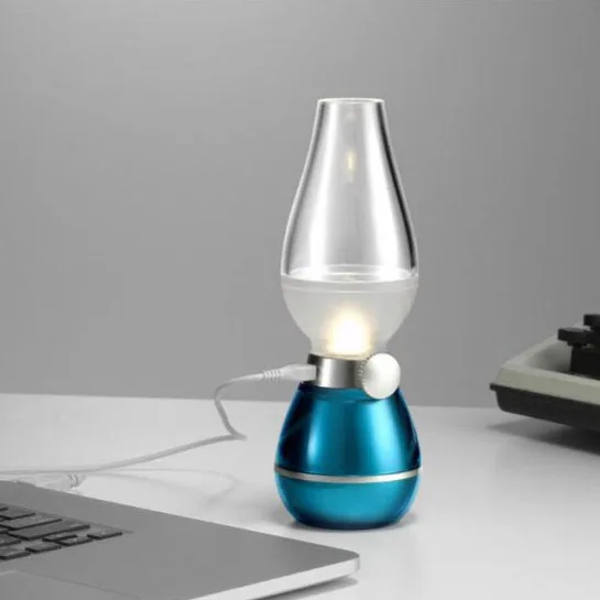 USB Rechargeable Blowing Control Dimmable Night Light LED Candle Lamp
