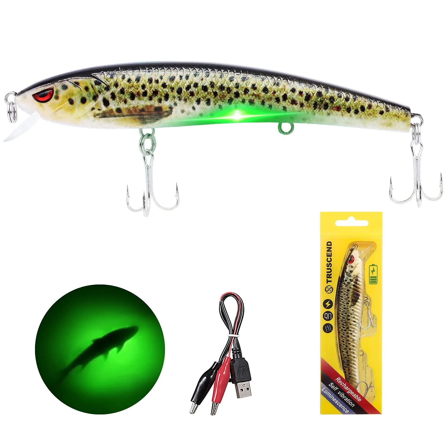 Truscend distributors bass trout pike walleye usb twitching minnow robotic swimbait fishing bait lures for freshwater