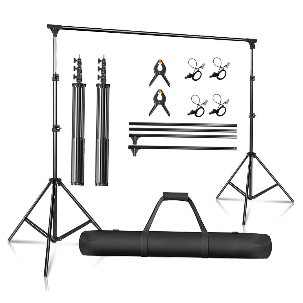 Ready To Ship 2x3m Photo Studio Photoshoot Background Support Backdrop Stand Crossbar Bracket Kit With Clips