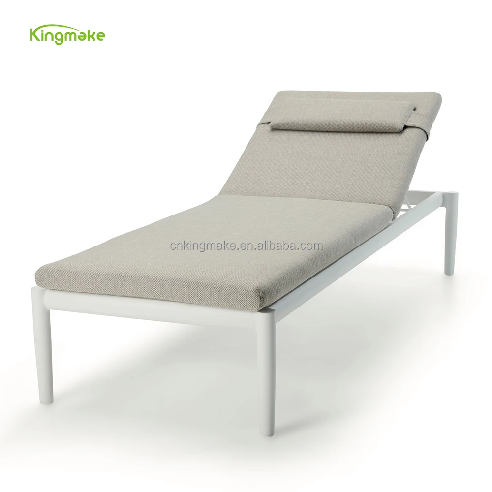Foshan manufacturer white fast dry outdoor furniture stackable Tesilin sunbed aluminium sun loungers for pool side