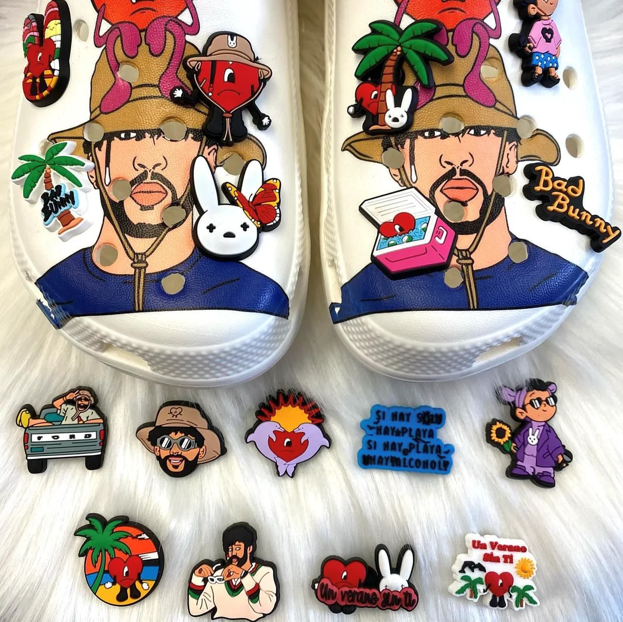 Custom Croc Charms Bad Bunny Croc Charms Shoe Decorations For Crock Charms