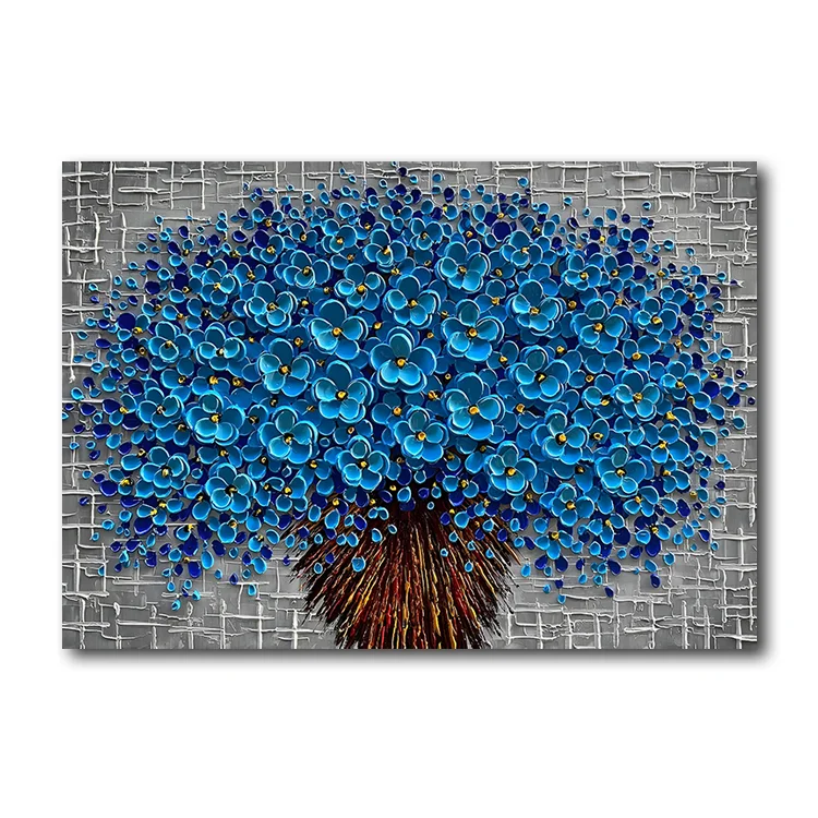 2024 factory wholesale modern decorative painting handmade oil painting abstract hand-printed tree painting hotel lobby