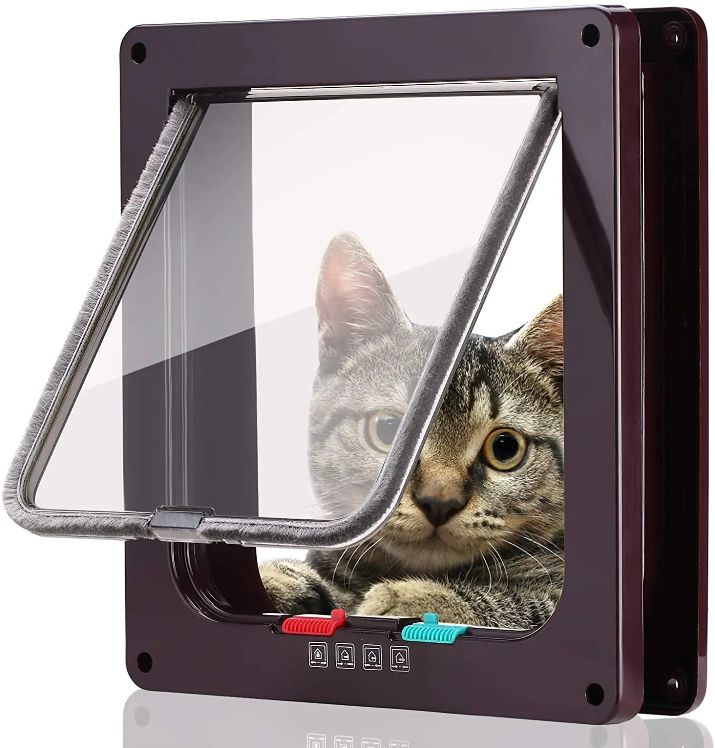 Weatherproof 4-Way Locking Extra Large Pets  Cat Flap Door for Indoor Outdoor Doors