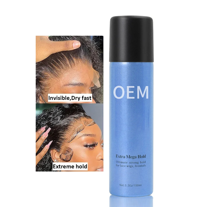 Customized logo150ml lace melt spray fast drying extreme styling waterproof sweatproof wig lace adhesive spray