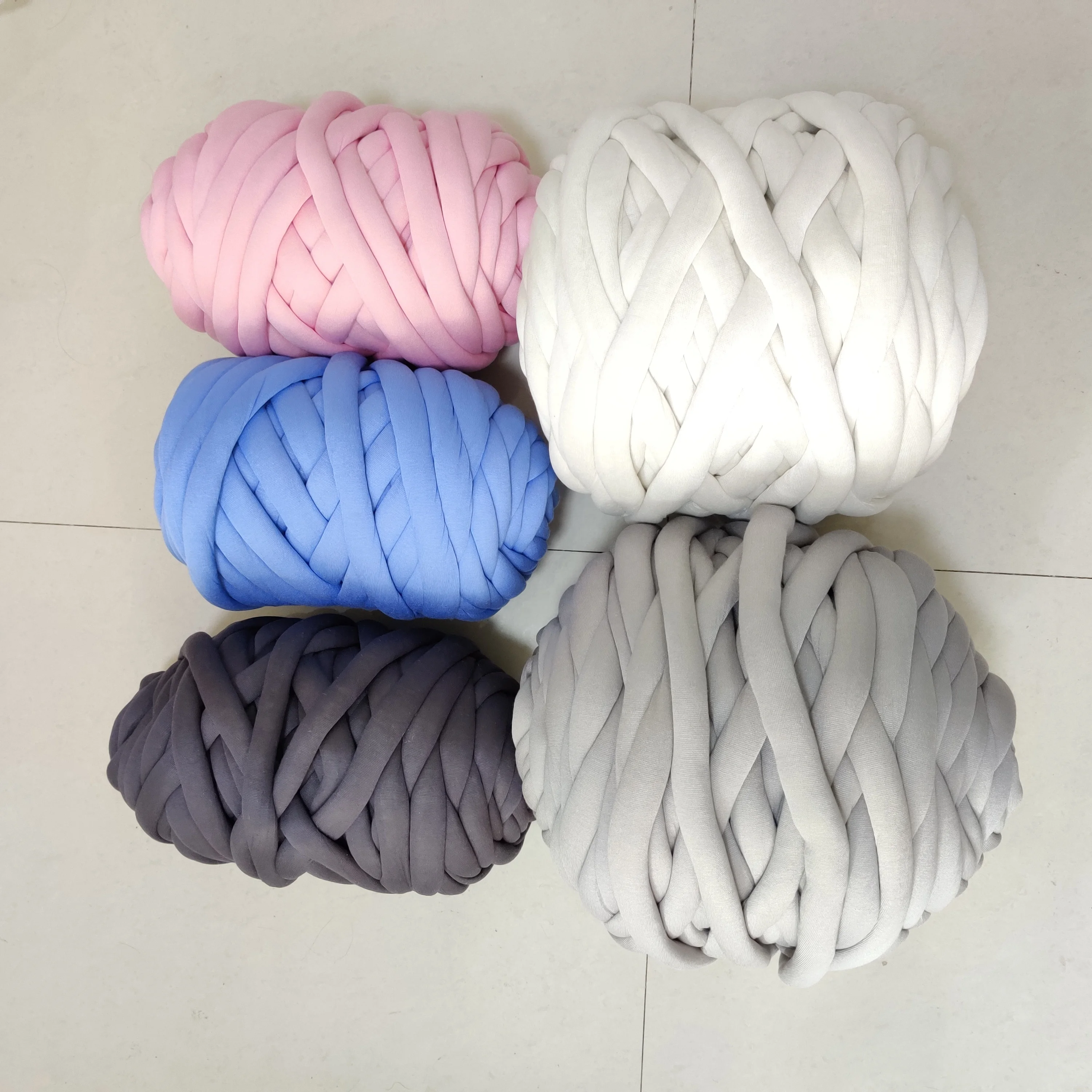 3cm Chunky Vegan Braid Machine Washable Cotton Tube Yarn for Arm Knitting