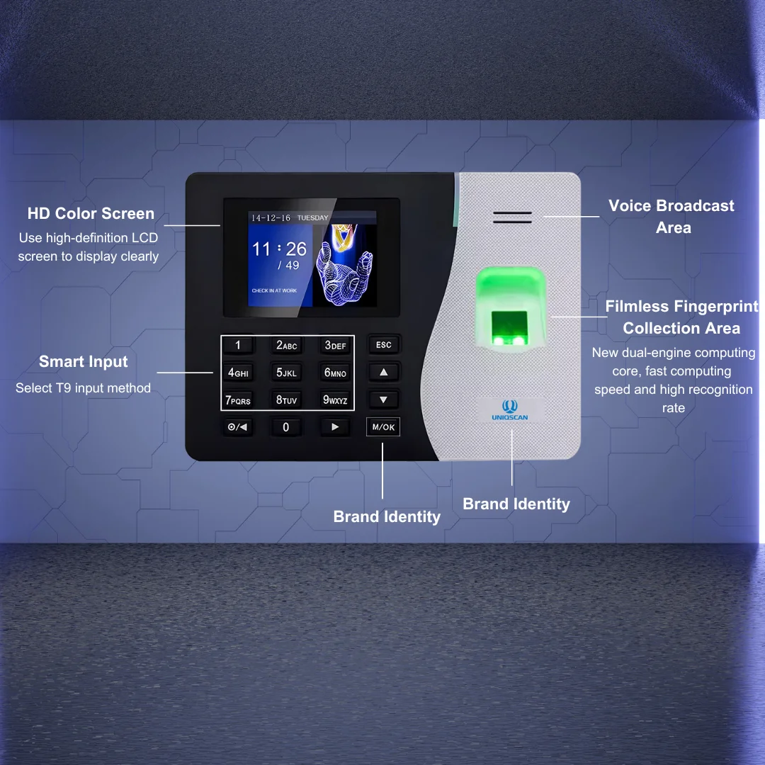 Fingerprint Biometric Time Recorder Wifi Employee Attendance System for Accurate Time in and Time out Tracking