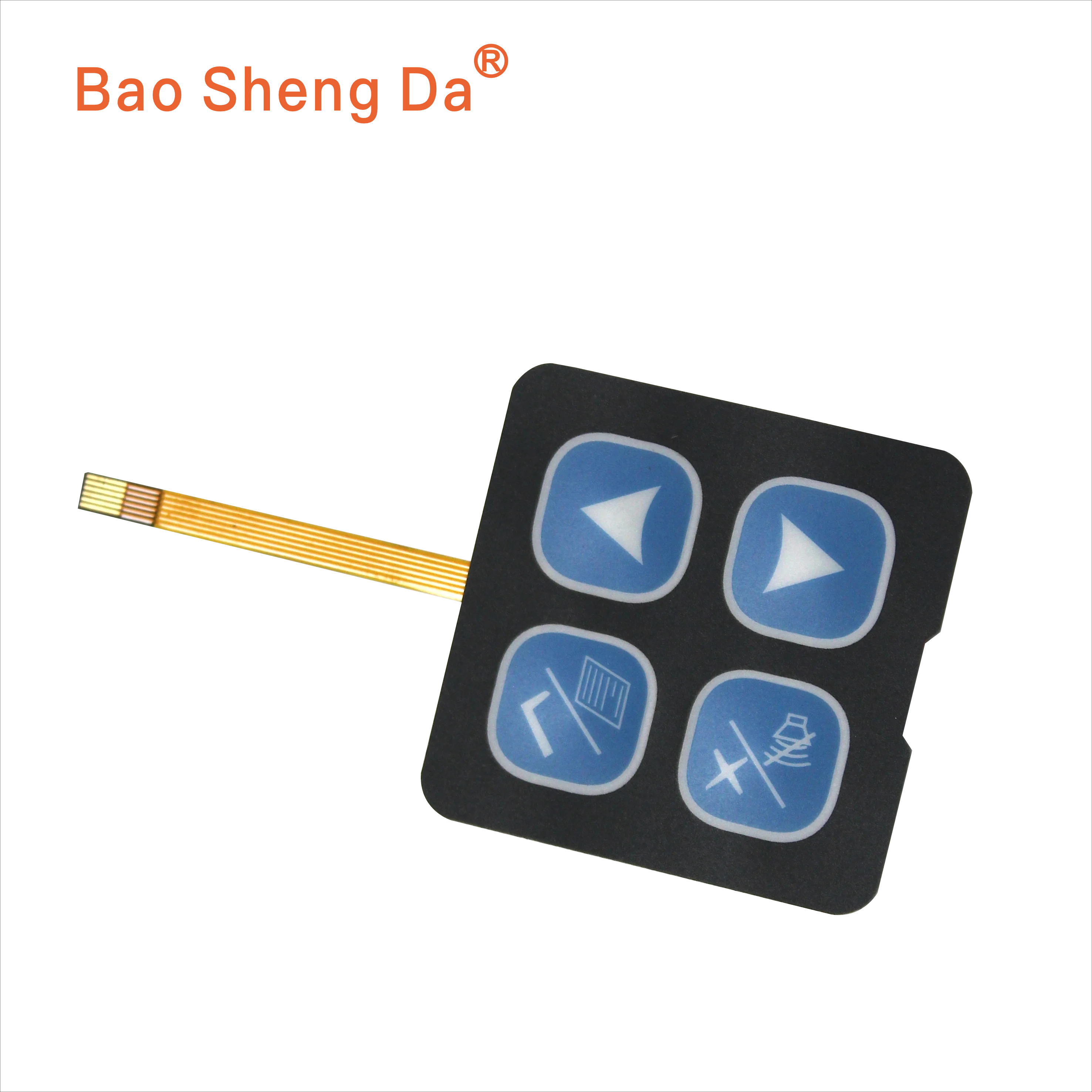 Customized 4 keys Control panel FPC  Emboss tactile button Metal Dome Home appliances control key