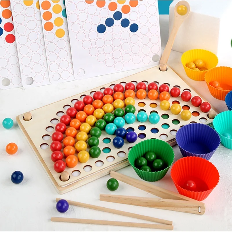 Montessori Benefit Intellectual Toys Preschool Children Classification Color Matching Toys Educational Games