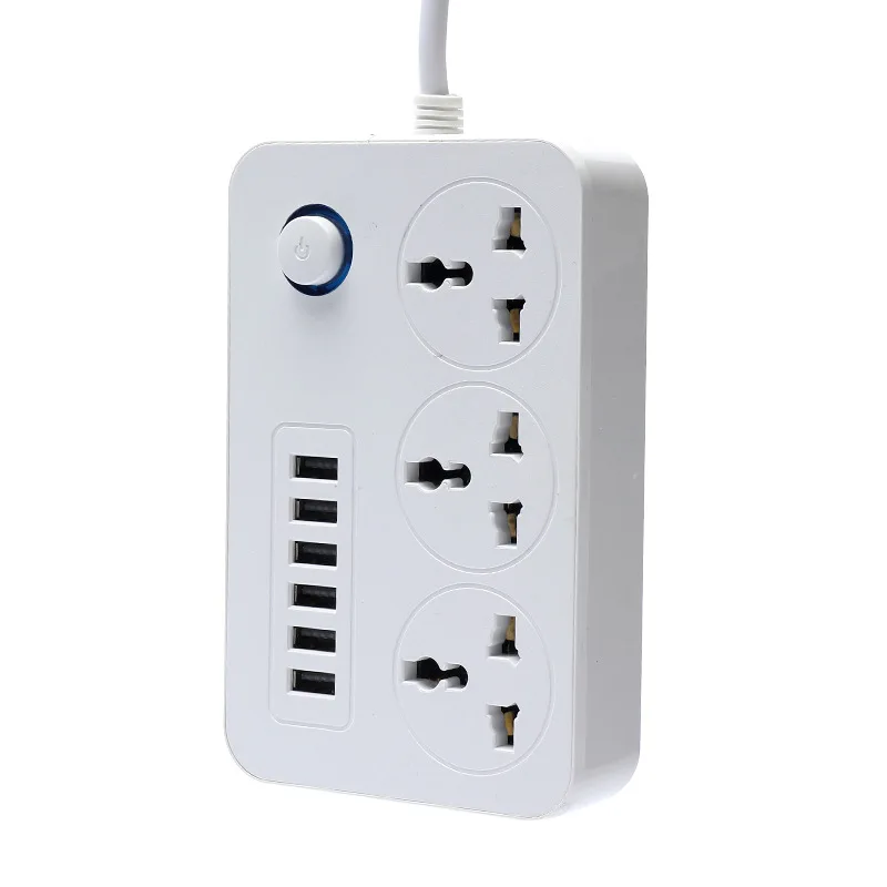 3 Pin UK Universal Plug Power Strip Switch 1.8 M cable Universal Outlets 6 USB Electrical Extension Cord Socket Network Filter