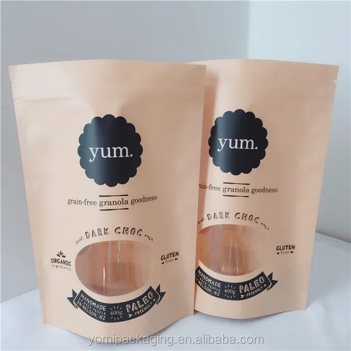 Подставка для еды закрывающийся ziplock коричневые крафт-бумажные пакеты киноа и ЧИА
