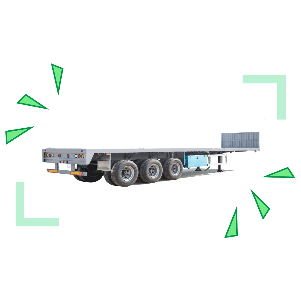 Flatbed Semi-Trailers with 12R22.5 Tyre New Steel Truck Trailers Twist Locks