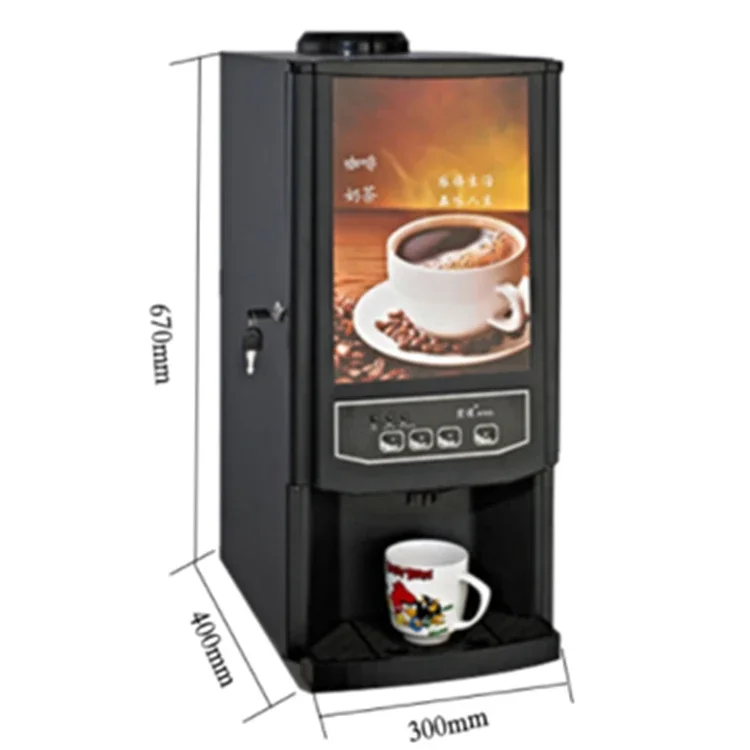 Commercial service equipment instant coffee powder machine Two cartridge hot and cold coffee automatic machine