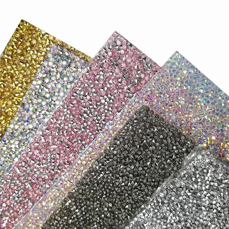 25*40Cm Adhesive Rhinestone Mesh Sheets ,Hot Fix Crystal Rhinestone Mesh Trimming