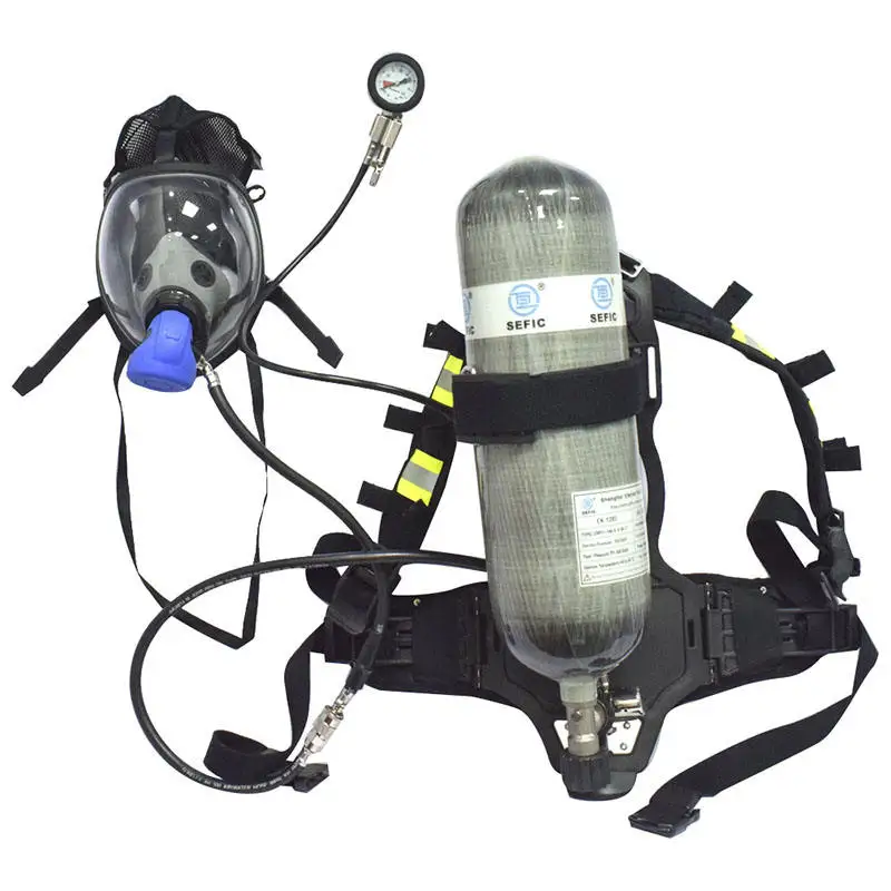 Self Contained Air Breathing Apparatus Carbon Fiber Cylinder Scba Emergency Escape Breathing Device
