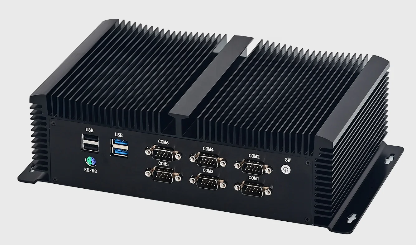 i7-10870H i5-10200H Fanless Mini PC Barebone 2 LAN RS485 GPIO 4G SIM 3 HD Port Win10 iOT Linux IPC Rugged Industrial Computer