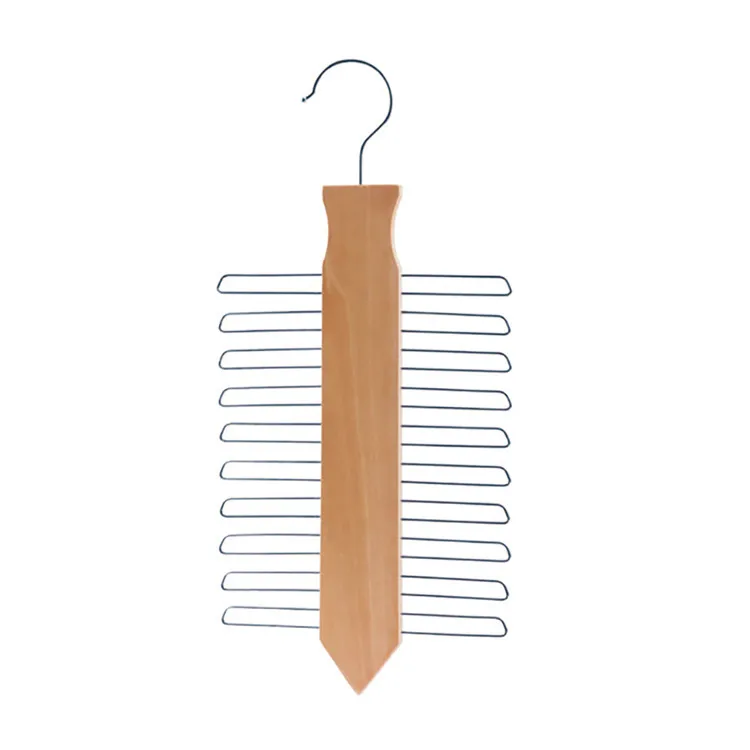 Assessed Supplier Multifunctional 20 Metal Bars  Wooden Tie Hanger