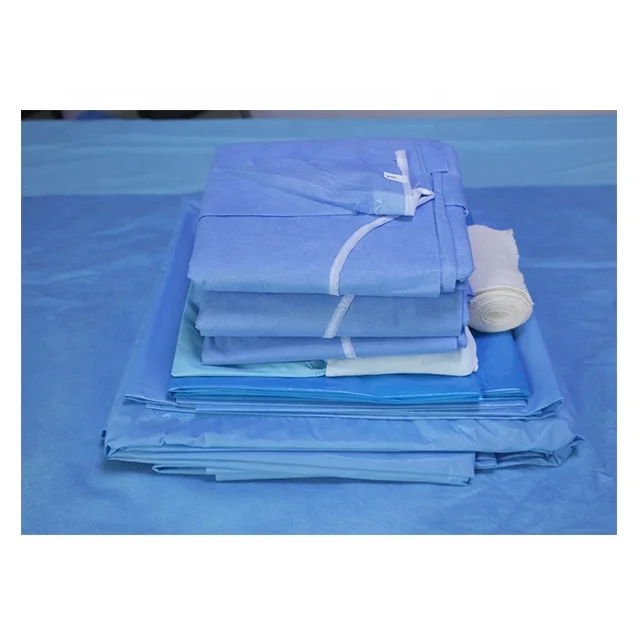  Disposable EO sterile laparoscopy drapes laparotomy surgical drape kits for