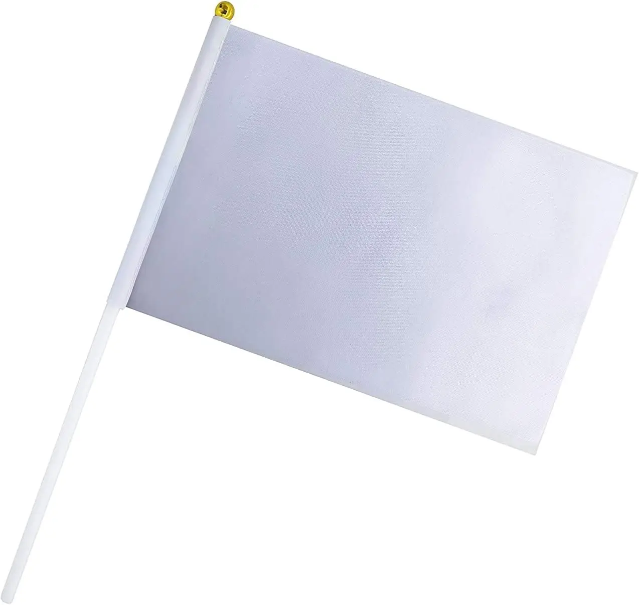 Solid White Blank Flag Small Mini Plain White Flags On Stick 5x8 Inch