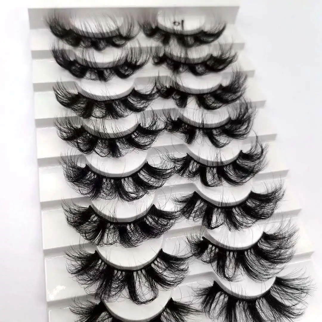 8 Pairs 5D  Faux Mink Eyelashes Dramatic Look False Eyelashes Pack Fluffy Extended  Long Reusable vegan mink eyelashes