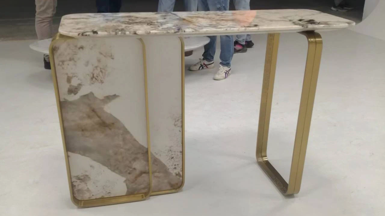 EKAR FURNITURE luxury design console table modern gold marble hallway console table