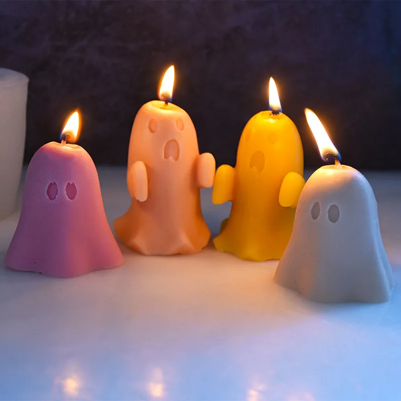 DIY Halloween Home Decoration Molds Ghost Resin Silicone Candle Molds Cake Chocolate Decoration Tools