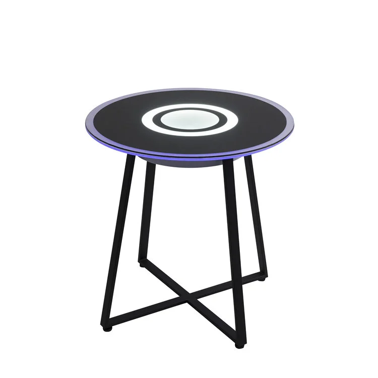Smart Side Table Bluetooth Speaker with LED Lights and USB Charging Dock