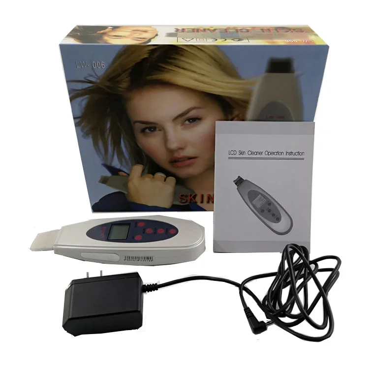 Home Use Portable Ultrasonic Face Facial Care Skin Scrubber for Deep Cleaning