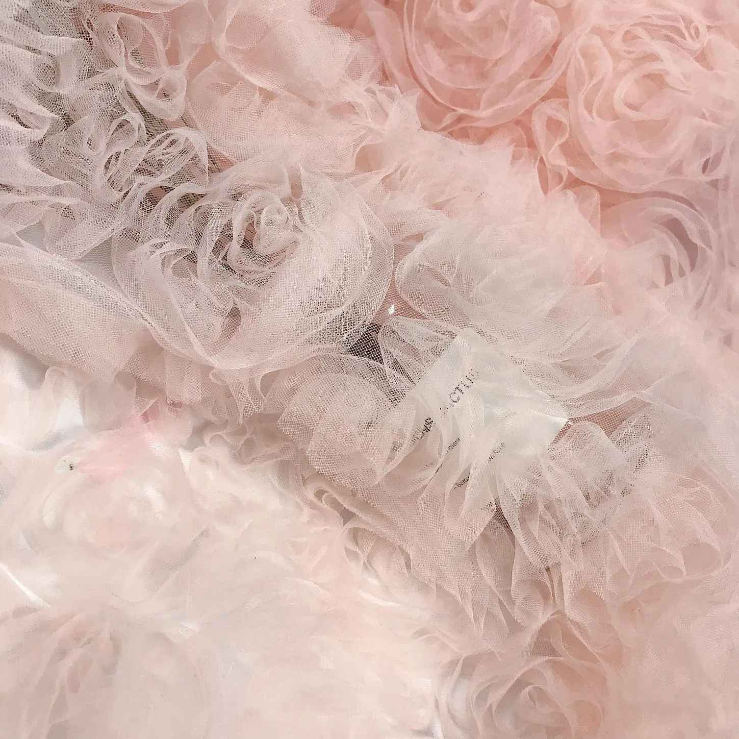 Fancy Mesh Rosette Embroidery Fabric 3D Lace Flowers Tulle Fabric,other women fabric for clothing