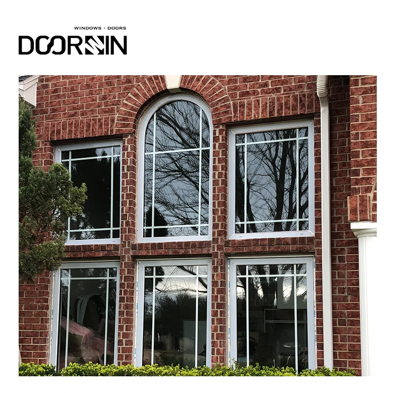 Doorwin Residential San Antonio Texas Project Thermal Aluminum Break Special Shape Arched-Top Windows With Grilles