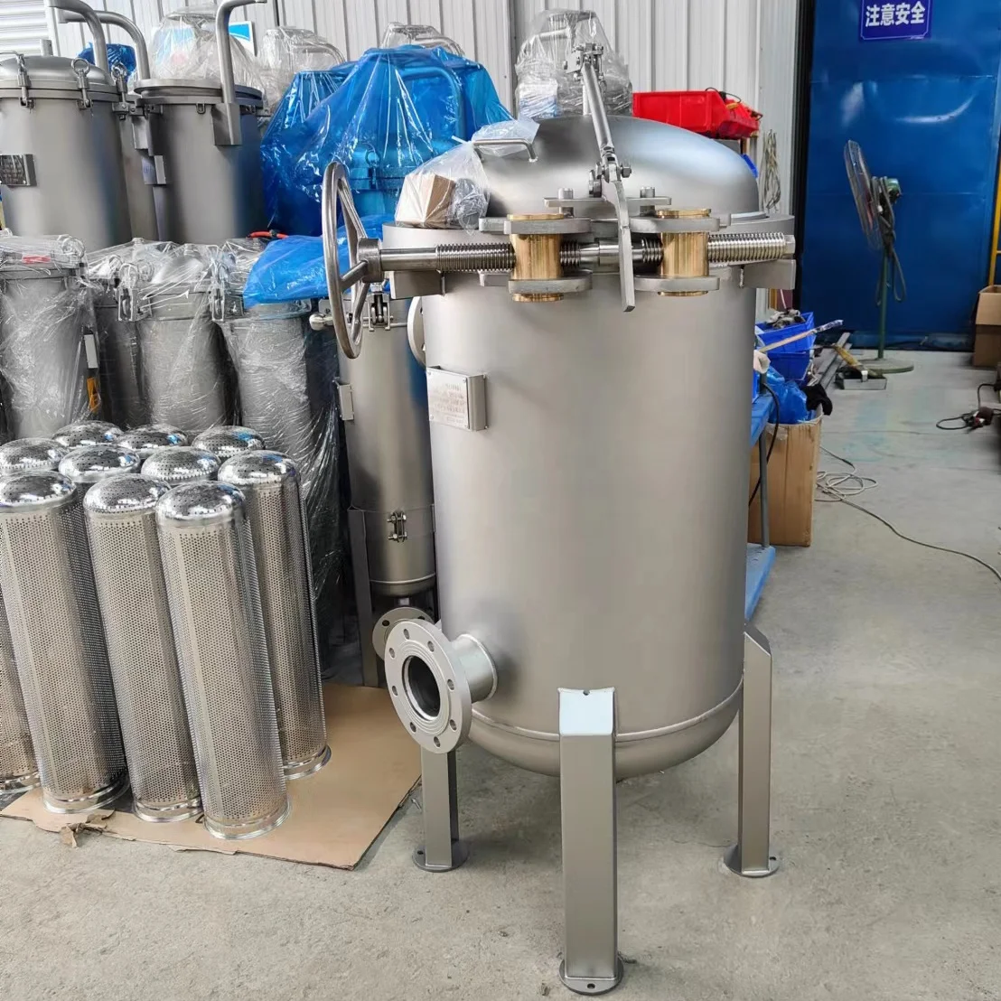 Industrial Filtration Purification Treatment Clamp Quick Opening Filter Bag Stainless Steel Multi Housing