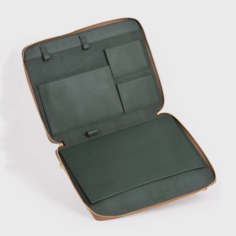Кожаные папки с застежкой-молнией, органайзер для кабеля и ноутбука, дорожная папка-портфель