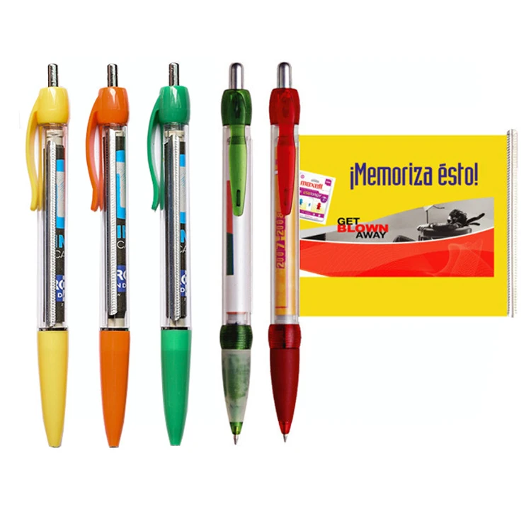 Amerpromo Plastic Banner Pen Cusotmized Printing Advertising Logo Small Order Banner Ballpoint Pen Hot Sales In 2021