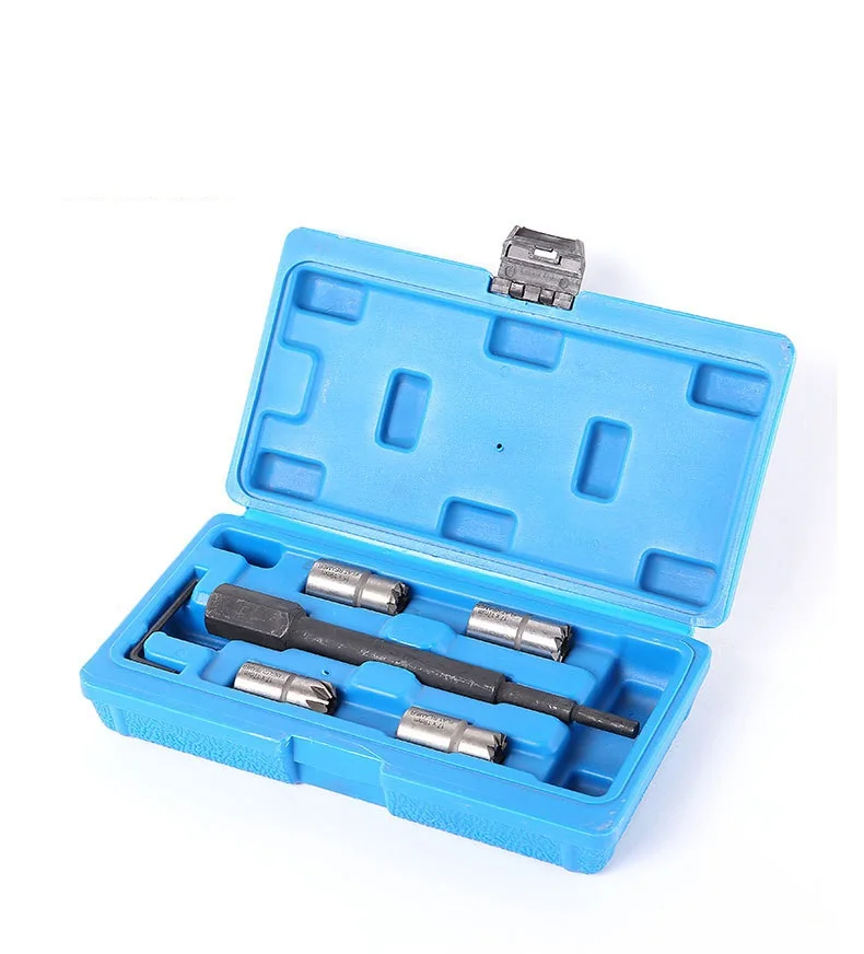 Automobile Diesel Fuel Injector Seat Cleaning Kit 5 Pieces Durable and Wear-Resistant Hand Tools Auto Repair Tools