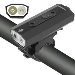 Custom Logo USB Rechargeable Bicycle Light 2xT6 LED Bike with Aluminium Handlebar Mounting Power Supply Battery