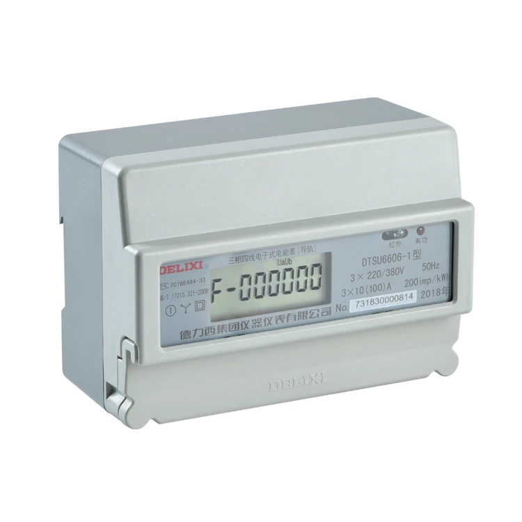 Delixi Электрический бренд 220V DTSU6606-1 рельс трехфазный четырехпроводной электронный счетчик энергии