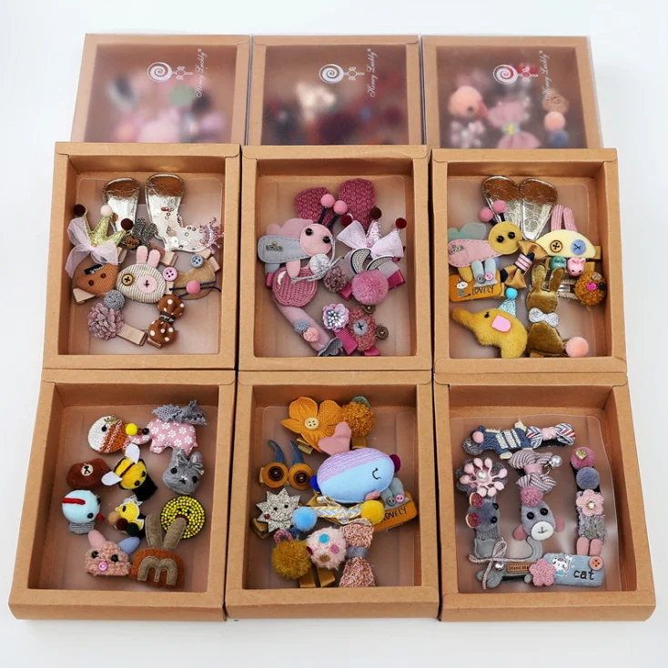 Lovely Little Girl Baby Hair Accessories Fluffy Cartoon Bee Animal Hairpin Set Kids Hair Clip