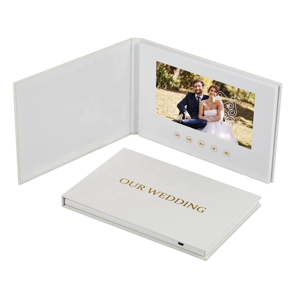 custom 7 Inch Wedding Invitation Video Greeting Promotional Card Lcd Screen Business Video Card for marketing