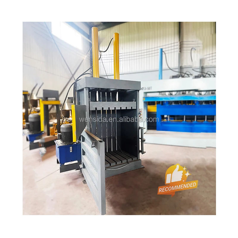 Hydraulic baler plastic bottle/waste waste vertical small waste paper baler/carton strapping machine