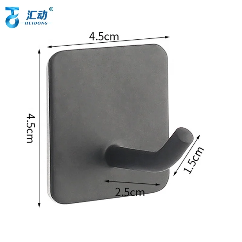 Self Adhesive Black Hanging hooks Robe Coat Towel rack Kitchen Bathroom Rustproof Heavy Duty Space Stainless Hook
