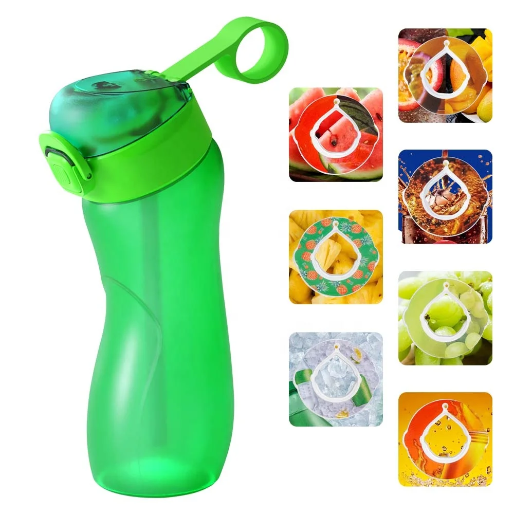 550ml Tritan Leak-proof Sports Scented Flavored Water Bottle with Flavor Pods BPA free